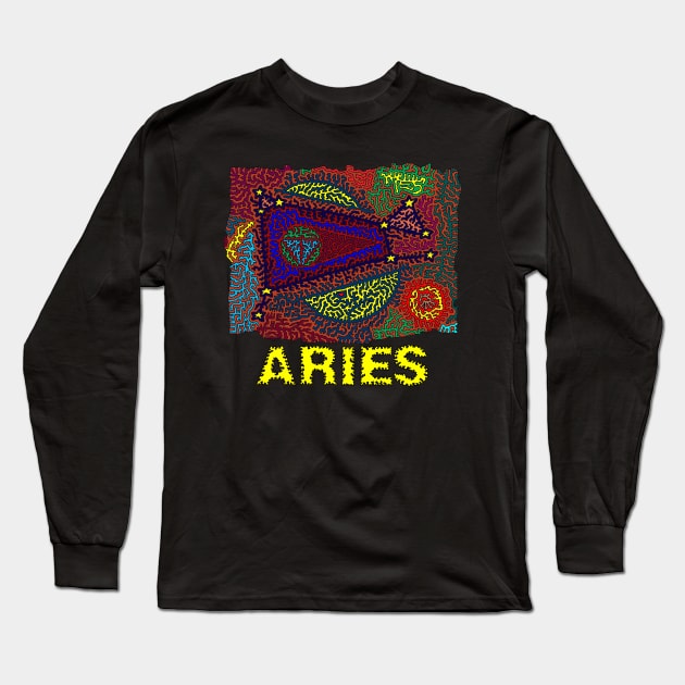 Constellation Aries Long Sleeve T-Shirt by NightserFineArts